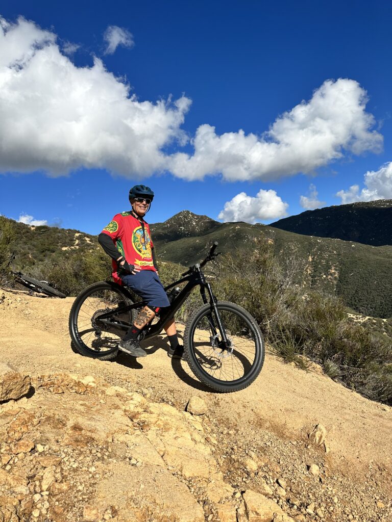 Out mountain biking with friends